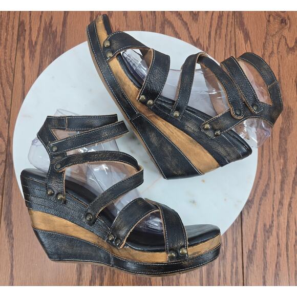 Bed Stu Juliana Wooden Wedge Sandals - Picture 6 of 8